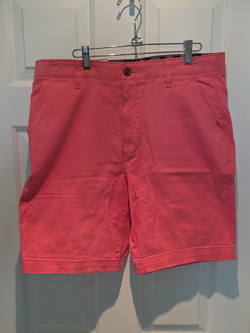 Plugg Men's Coral-Pink Flat Front Shorts